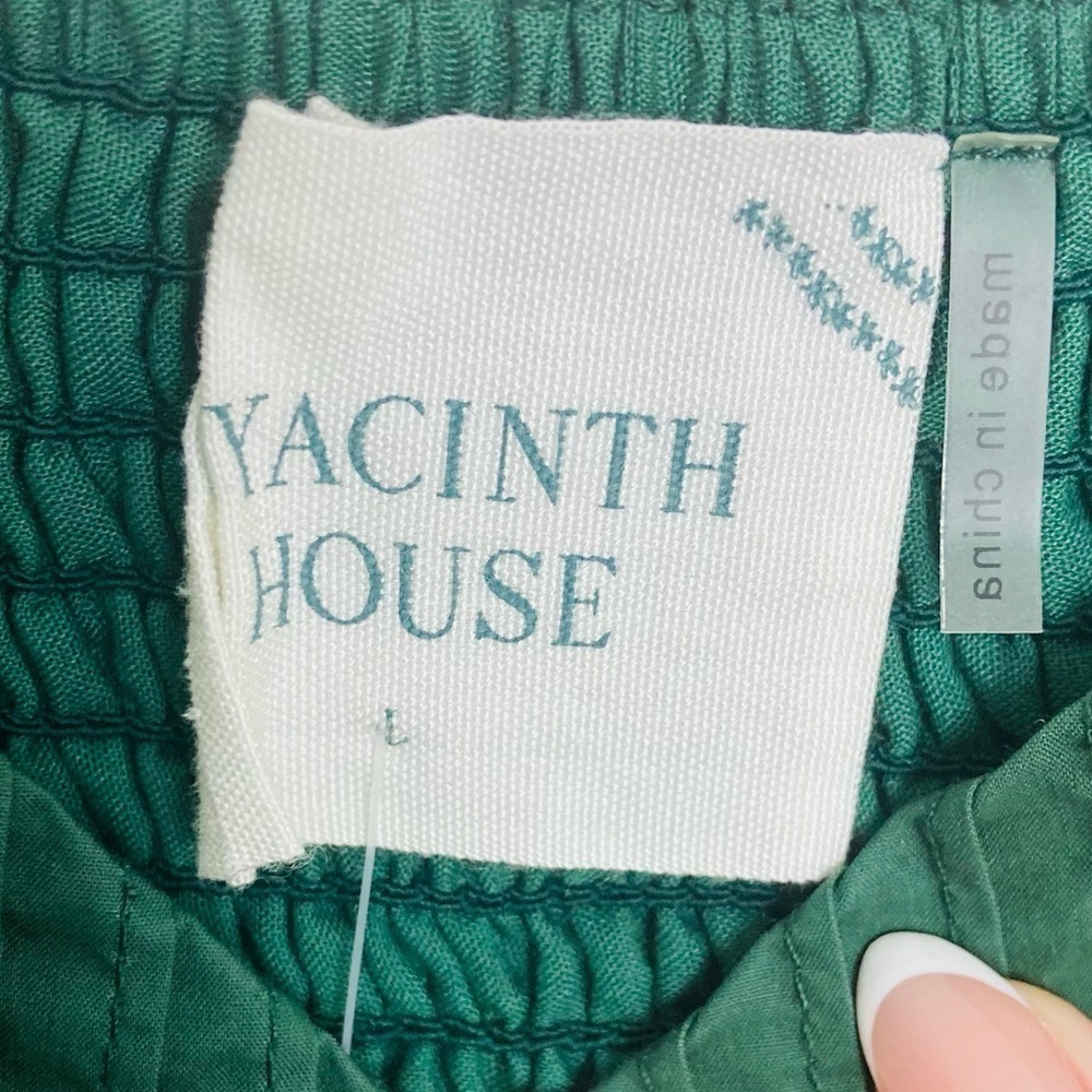 Hyacinth House emerald green puff sleeve Sasha mini dress. Size Large - Picture 8 of 10